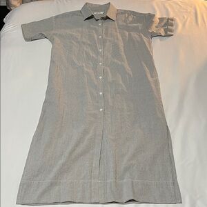 Mod Ref Striped Shirt Dress w/ Pockets & Side Slits